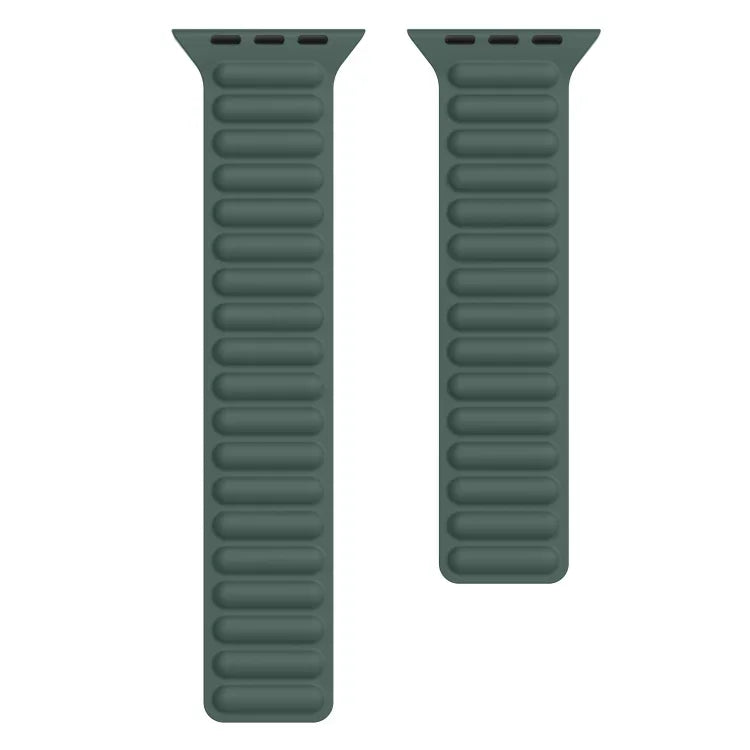Silicone Magnetic Chain Watchband For Apple Watch Series 6 & SE & 5 & 4 40mm / 3 & 2 & 1 38mm, For Apple Watch Series 7 41mm / 6 & SE & 5 & 4 40mm / 3 & 2 & 1 38mm