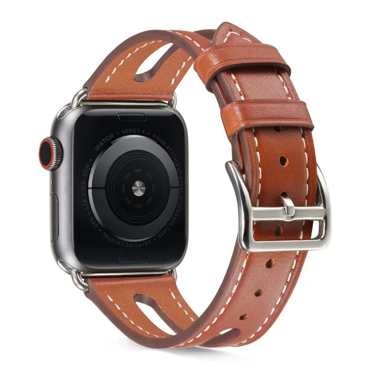 Top-grain Leather Watchband For Apple Watch Series 6 & SE & 5 & 4 44mm / 3 & 2 & 1 42mm