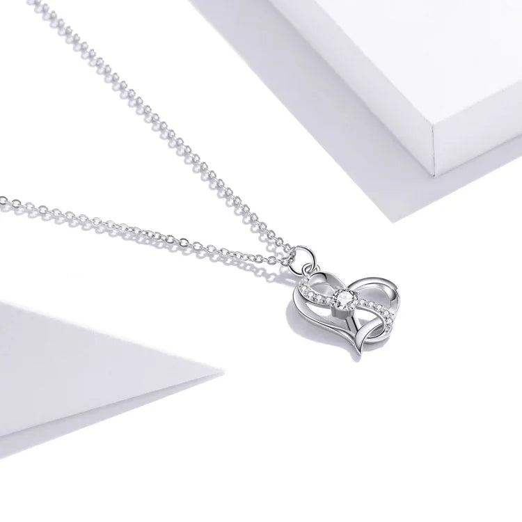 S925 Sterling Silver Heart To Heart Women Nacklace Jewelry, Heart To Heart