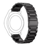 20mm Three Flat Buckle Stainless Steel Replacement Watchband for Samsung Galaxy Watch Active 2 / Amazfit GTS 2