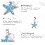 S925 Sterling Silver Starfish Pendant DIY Bracelet Necklace Accessories, Starfish