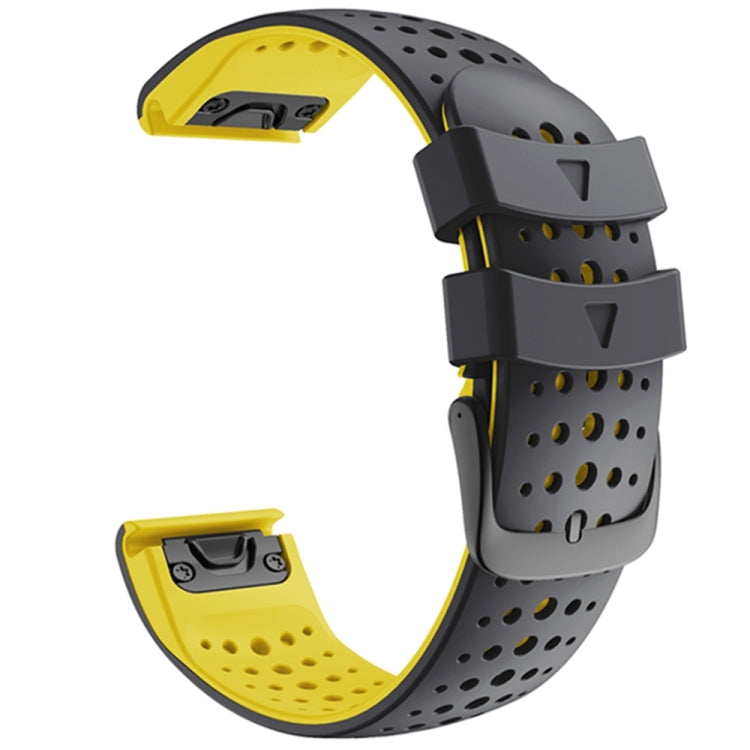 For Garmin Fenix 6 Two-color Silicone Round Hole Quick Release Replacement Strap Watchband, For Garmin Fenix 6