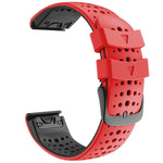 For Garmin Fenix 6 Two-color Silicone Round Hole Quick Release Replacement Strap Watchband, For Garmin Fenix 6