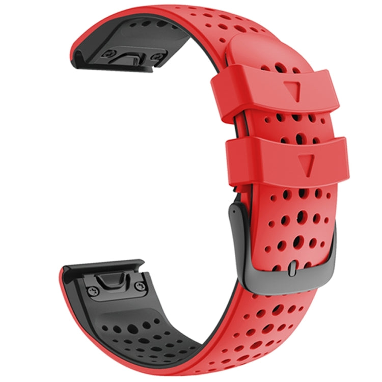 For Garmin Fenix 6 Two-color Silicone Round Hole Quick Release Replacement Strap Watchband, For Garmin Fenix 6
