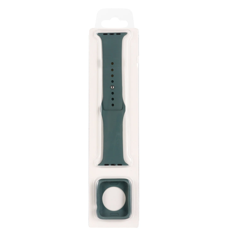 Silicone Replacement Strap Watchband + Watch Protective Case Set, For Apple Watch Series 9 / 8 / 7 41mm, For Apple Watch Series 9 / 8 / 7 45mm