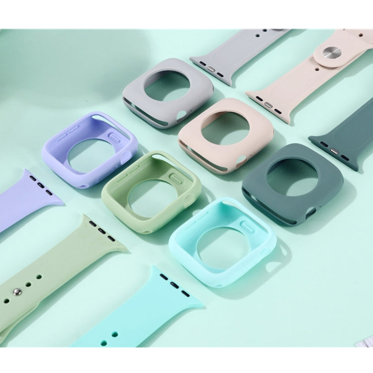 Silicone Replacement Strap Watchband + Watch Protective Case Set, For Apple Watch Series 9 / 8 / 7 41mm, For Apple Watch Series 9 / 8 / 7 45mm