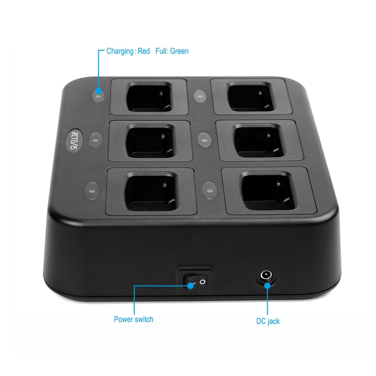 RETEVIS RTC777 Six-Way Walkie Talkie Charger for Retevis H777,, RTC777 AU Plug, RTC777 US Plug, RTC777 EU Plug, RTC777 UK Plug