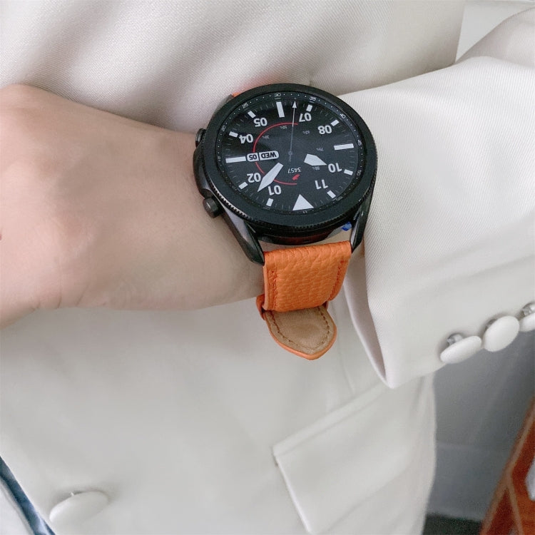 Sewing Litchi Texture Leather Replacement Strap Watchband, For Samsung Galaxy Watch 42mm, For Samsung Galaxy Watch 46mm, For Samsung Galaxy Watch 3 41mm, For Samsung Galaxy Watch 3 45mm, For Samsung Galaxy Watch Active2 40mm