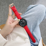 Sewing Litchi Texture Leather Replacement Strap Watchband, For Samsung Galaxy Watch 42mm, For Samsung Galaxy Watch 46mm, For Samsung Galaxy Watch 3 41mm, For Samsung Galaxy Watch 3 45mm, For Samsung Galaxy Watch Active2 40mm