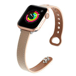 Double Nail Leather Replacement Strap Watchband, For Apple Watch Series 7  41mm / & 6 & SE & 5 & 4 40mm, For Apple Watch Series  7  45mm / & 6 & SE & 5 & 4 44mm