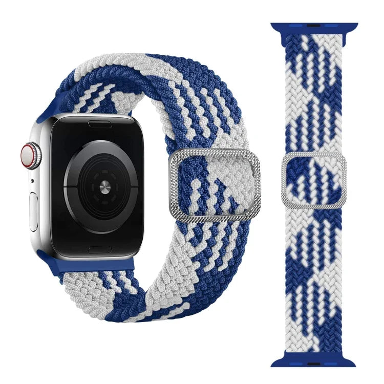 Buckle Braided Elastic Strap Watch Band For Apple Watch Series 9&8&7 41mm / SE 3&SE 2&6&SE&5&4 40mm / 3&2&1 38mm(Rainbow Color), For Apple Watch Series 7 45mm / 6 & SE & 5 & 4 44mm / 3 & 2 & 1 42mm