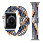 Buckle Braided Elastic Strap Watch Band For Apple Watch Series 9&8&7 41mm / SE 3&SE 2&6&SE&5&4 40mm / 3&2&1 38mm(Rainbow Color), For Apple Watch Series 8&7 41mm / SE 2&6&SE&5&4 40mm / 3&2&1 38mm                                                          ...
