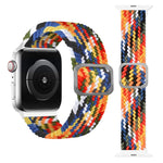 Buckle Braided Elastic Strap Watch Band For Apple Watch Series 9&8&7 41mm / SE 3&SE 2&6&SE&5&4 40mm / 3&2&1 38mm(Rainbow Color), For Apple Watch Series 8&7 41mm / SE 2&6&SE&5&4 40mm / 3&2&1 38mm                                                          ...