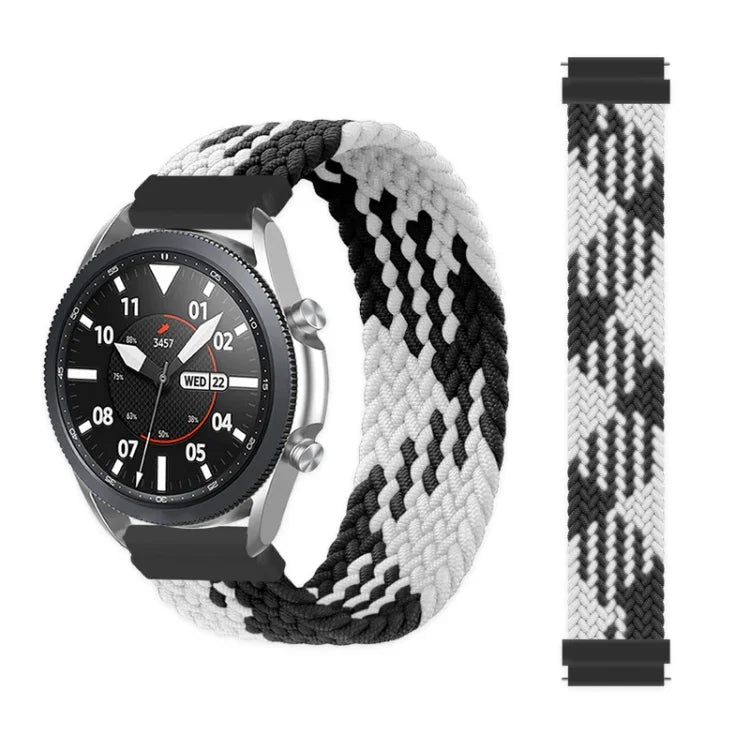 For Samsung Galaxy Watch 42mm Adjustable Nylon Braided Elasticity Replacement Strap Watchband, 165mm
