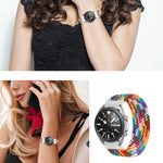 For Samsung Galaxy Watch 42mm Adjustable Nylon Braided Elasticity Replacement Strap Watchband, 165mm