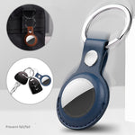 For AirTag 2nd Gen / AirTag 1st Gen Shockproof Anti-scratch Leather Protective Case Cover with Hang Loop Key Chain