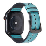 Crazy Horse Texture Leather Replacement Watchbands For Apple Watch Series, 7 45mm / 6 & SE & 5 & 4 44mm / 3 & 2 & 1 42mm, 7 41mm / 6 & SE & 5 & 4 40mm / 3 & 2 & 1 38mm