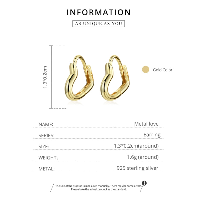 S925 Sterling Silver Heart-shaped Hollow Ear Stud Women Earrings, Heart-shaped Hollow(Gold), Heart-shaped Hollow(Silver)