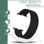 Metal Head Braided Nylon Solid Color Replacement Strap Watchband For Apple Watch Series 6 & SE & 5 & 4 40mm / 3 & 2 & 1 38mm, XS 128mm, S 135mm, M 145mm