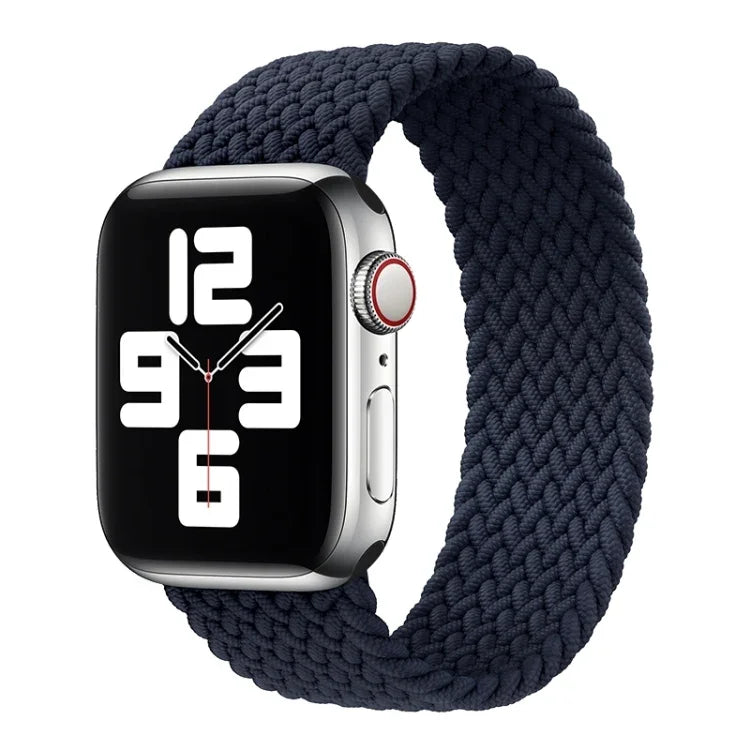Metal Head Braided Nylon Solid Color Replacement Strap Watchband For Apple Watch Series 6 & SE & 5 & 4 44mm / 3 & 2 & 1 42mm, L 165mm