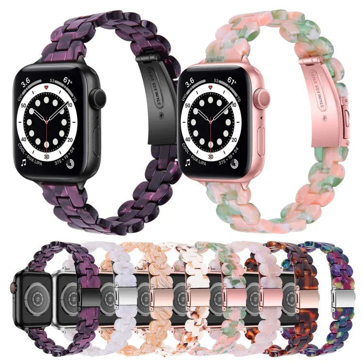 Oval Resin Replacement Strap Watchband, For Apple Watch Series 7  41mm / & 6 & SE & 5 & 4 40mm, For Apple Watch Series  7  45mm / & 6 & SE & 5 & 4 44mm