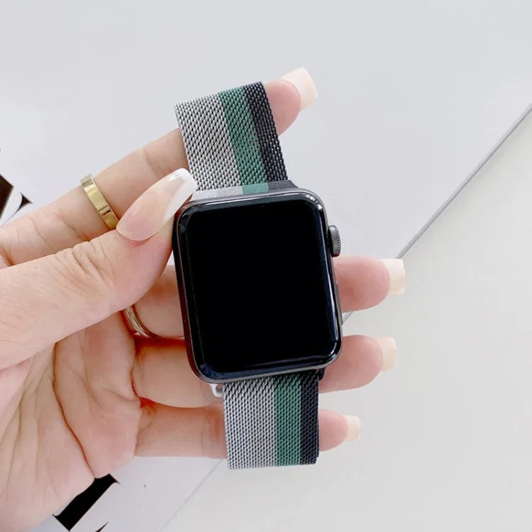 Four-colors Milanese Replacement Strap Watchband, For Apple Watch Series 7  41mm / & 6 & SE & 5 & 4 40mm, For Apple Watch Series  7  45mm / & 6 & SE & 5 & 4 44mm