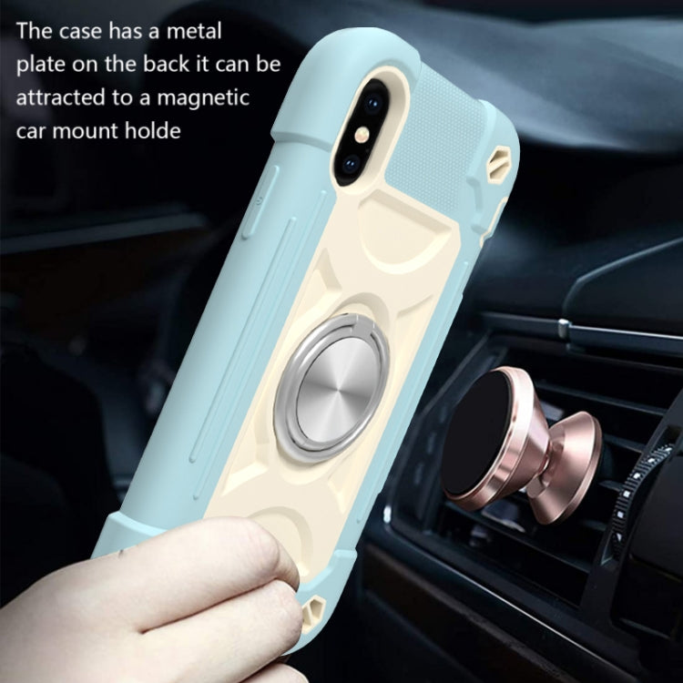 Shockproof Silicone + PC Protective Case with Dual-Ring Holder, For iPhone XS Max, For iPhone 11, For iPhone 11 Pro Max, For iPhone 12 mini