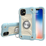Shockproof Silicone + PC Protective Case with Dual-Ring Holder, For iPhone XS Max, For iPhone 11, For iPhone 11 Pro Max, For iPhone 12 mini