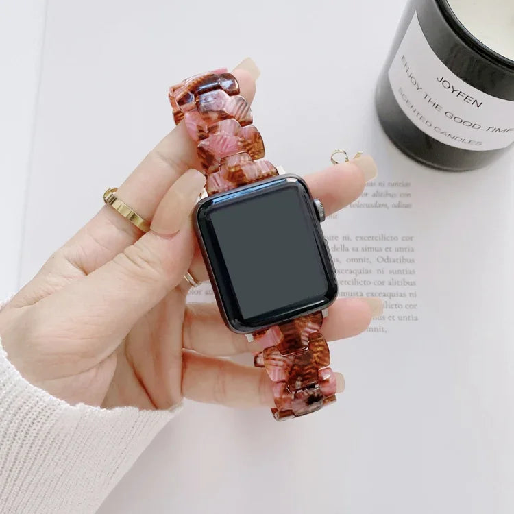 Resin Replacement Watchband For Apple Watch Series, 7 41mm / 6 & SE & 5 & 4 40mm / 3 & 2 & 1 38mm, 7 45mm / 6 & SE & 5 & 4 44mm / 3 & 2 & 1 42mm