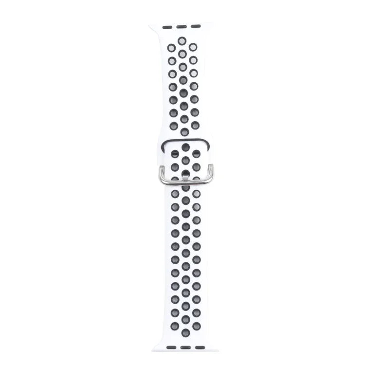 Metal Buckle Silicone Replacement Watchband For Apple Watch Series, 7 41mm / 6 & SE & 5 & 4 40mm / 3 & 2 & 1 38mm, 7 45mm / 6 & SE & 5 & 4 44mm / 3 & 2 & 1 42mm