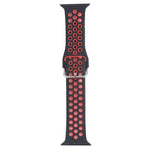 Metal Buckle Silicone Replacement Watchband For Apple Watch Series, 7 41mm / 6 & SE & 5 & 4 40mm / 3 & 2 & 1 38mm, 7 45mm / 6 & SE & 5 & 4 44mm / 3 & 2 & 1 42mm