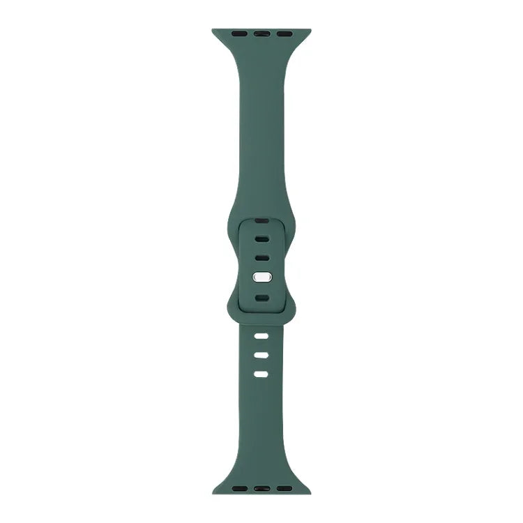 Slimming 8-buckle Silicone Replacement Strap Watchband, For Apple Watch Series 7  41mm / & 6 & SE & 5 & 4 40mm, For Apple Watch Series  7  45mm / & 6 & SE & 5 & 4 44mm