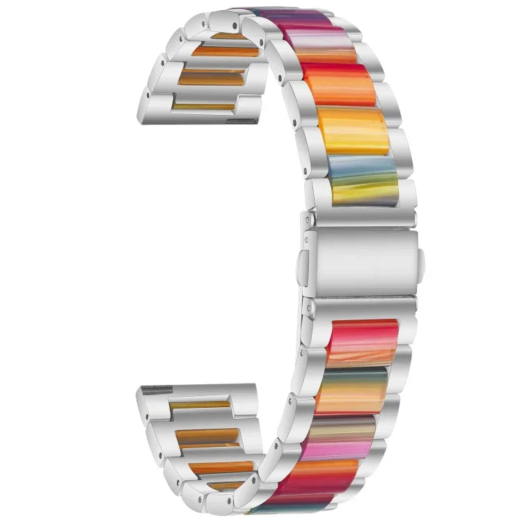 Three-beads Steel + Resin Replacement Strap Watchband, For Samsung Smart Watch 20mm, For Samsung Smart Watch 22mm