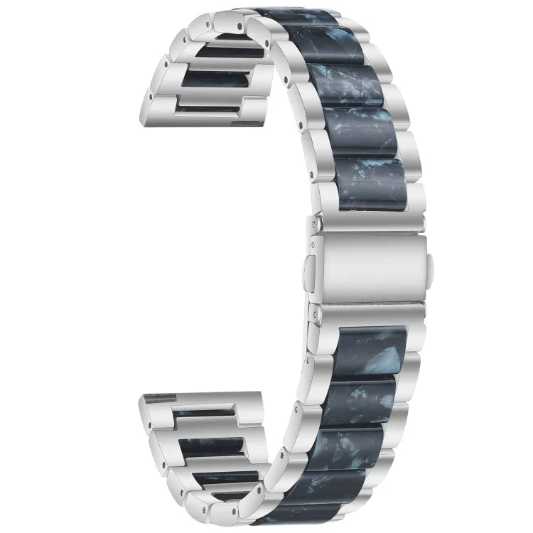 Three-beads Steel + Resin Replacement Strap Watchband, For Samsung Smart Watch 20mm, For Samsung Smart Watch 22mm