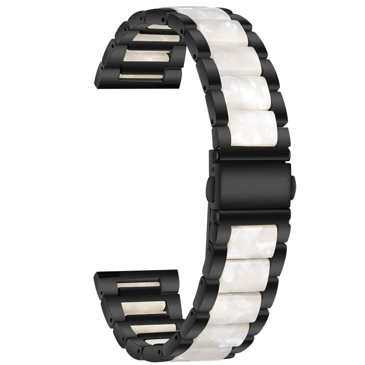 Three-beads Steel + Resin Replacement Strap Watchband, For Samsung Smart Watch 20mm, For Samsung Smart Watch 22mm