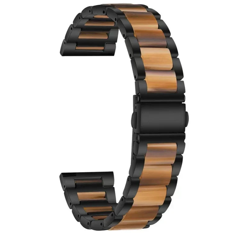 Three-beads Steel + Resin Replacement Strap Watchband, For Samsung Smart Watch 20mm, For Samsung Smart Watch 22mm