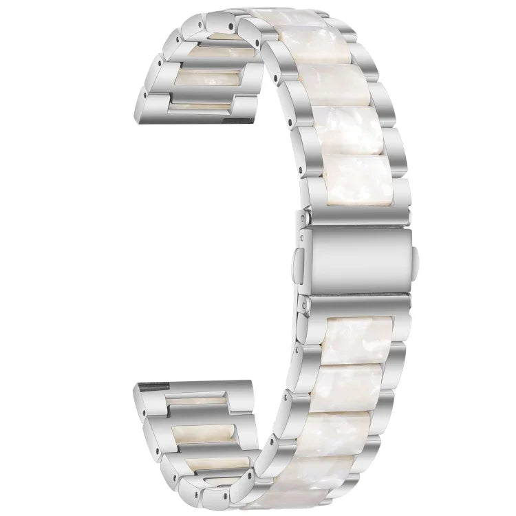 Three-beads Steel + Resin Replacement Strap Watchband, For Samsung Smart Watch 20mm, For Samsung Smart Watch 22mm