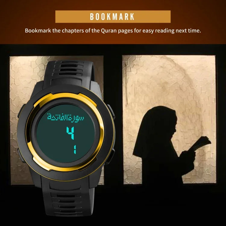 SKMEI 1729 Qibla Calendar Timing Multifunctional LED Digital Display Luminous Electronic Watch