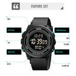 SKMEI 1736 Triplicate Round Dial Timing LED Digital Display Luminous Electronic Watch
