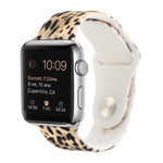 Silicone Painted Pattern Replacement Watchband For Apple Watch Series, 7 41mm / 6 & SE & 5 & 4 40mm / 3 & 2 & 1 38mm, 7 45mm / 6 & SE & 5 & 4 44mm / 3 & 2 & 1 42mm