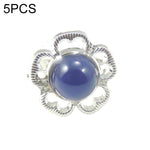 5 PCS Temperature Sensitive Discoloration Adjustable Open Ring, Heart Gem, Straw Hat Sun Shield, Big Starfish, Big Heart Gem, Dolphin Holding Ball, Guitar, Plum Blossom Gem, Clover, Four-leaf Clover, Four-leaf Flower Gems, Sun Gem, Little Dinosaur, Faw...