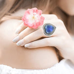 5 PCS Temperature Sensitive Discoloration Adjustable Open Ring, Heart Gem, Straw Hat Sun Shield, Big Starfish, Big Heart Gem, Dolphin Holding Ball, Guitar, Plum Blossom Gem, Clover, Four-leaf Clover, Four-leaf Flower Gems, Sun Gem, Little Dinosaur, Faw...