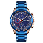 SKMEI 9192 Men Calendar Timing Stainless Steel Belt Luminous Quartz Watch