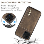 DG.MING M1 Series 3-Fold Multi Card Wallet + Magnetic Shockproof Case with Holder Function, For iPhone 13 mini, For iPhone 13, For iPhone 13 Pro, For iPhone 13 Pro Max