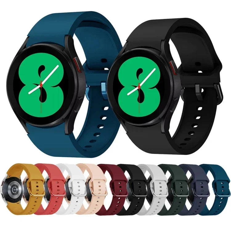 Universal Silicone Colorful Buckle Replacement Strap Watchband, For Samsung Galaxy Watch4 40mm, For Samsung Galaxy Watch4 44mm, For Samsung Galaxy Watch4 Classic 42mm, For Samsung Galaxy Watch4 Classic 46mm