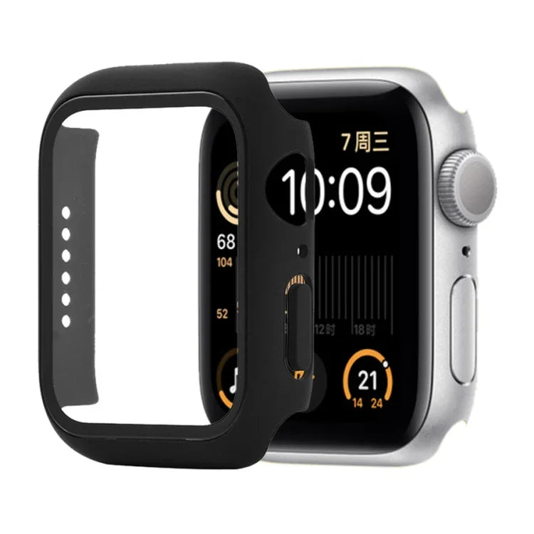 Shockproof PC+Tempered Glass Protective Case with Packed Carton For Apple Watch 44mm(Orange), For Apple Watch Series 6 / 5 / 4 / Watch SE 40mm, For Apple Watch Series 3 & 2 & 1 38mm