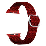 Adjustable Rhombic Texture Elastic Replacement Strap Watchband For Apple Watch Series, 7 45mm / 6 & SE & 5 & 4 44mm / 3 & 2 & 1 42mm, 7 41mm / 6 & SE & 5 & 4 40mm / 3 & 2 & 1 38mm