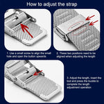 304 Stainless Steel Double Buckle Replacement Strap Watchband, 12mm, 14mm, 16mm, 18mm, 20mm, 22mm