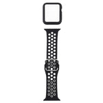 Silicone Replacement Strap Watchband + Protective Case with Screen Protector Set For Apple Watch Series, 3 & 2 & 1 38mm, For Apple Watch Series 6 / 5 / 4 / Watch SE 40mm