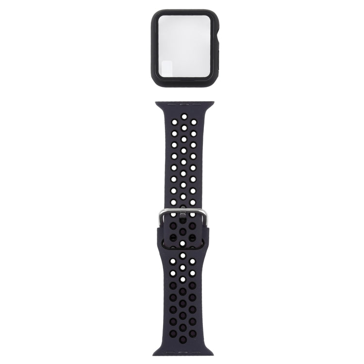 Silicone Replacement Strap Watchband + Protective Case with Screen Protector Set For Apple Watch Series, 3 & 2 & 1 38mm, For Apple Watch Series 6 / 5 / 4 / Watch SE 40mm